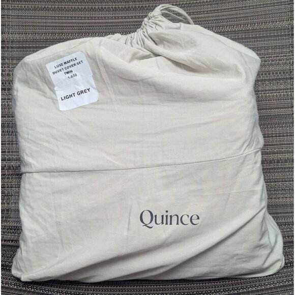 Quince Other - Quince 100% Organic Luxe Waffle Duvet Cover 2PC Set Light Grey Size Twin -NEW-